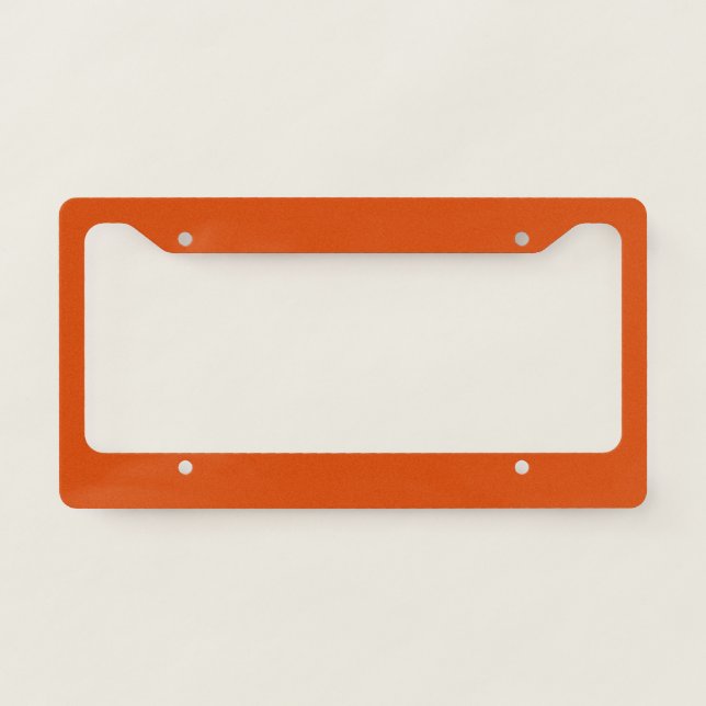 Solid dark burnt orange license plate frame (Front)