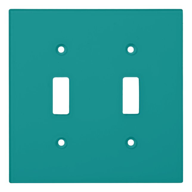 Solid dark cyan teal light switch cover (Front)