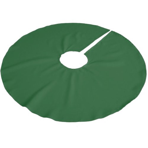 Solid Dark Forest Green Color Brushed Polyester Tree Skirt