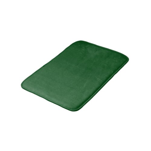 Solid Dark Forest Green Color Memory Foam Bath Mat