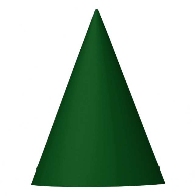 Solid Dark Forest Green Color Party Hat (Front)
