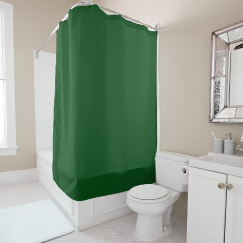 Solid Dark Forest Green Color Shower Curtain