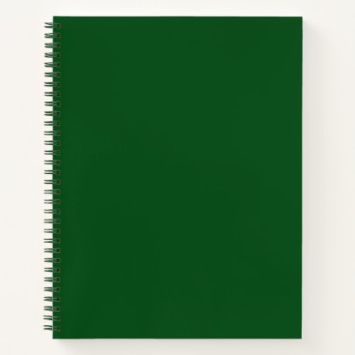 Solid Dark Forest Green Color Spiral Notebook