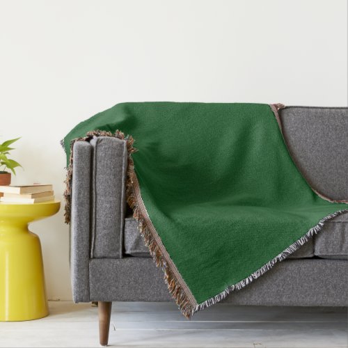 Solid Dark Forest Green Color Throw Blanket