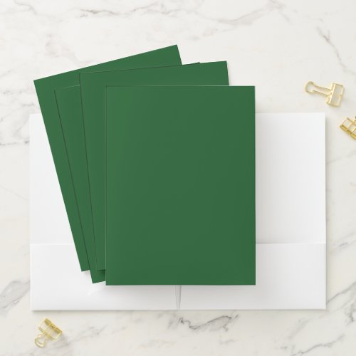 Solid Dark Forest Green Color Two Pocket Folder