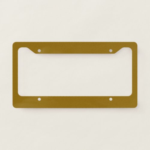 Solid dark gold brown license plate frame