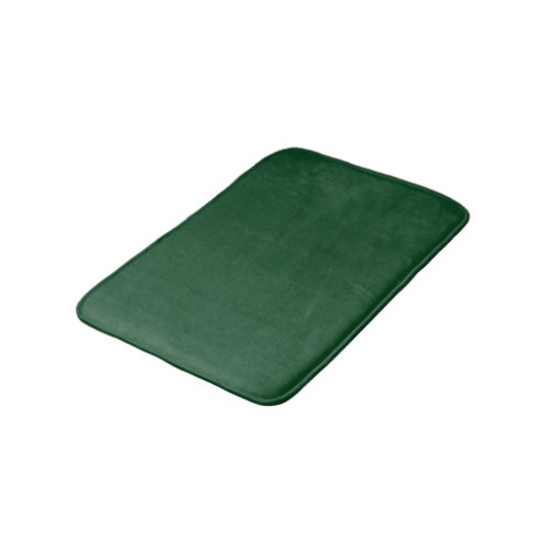 Solid Dark Green Color Memory Foam Bath Mat