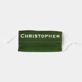 Solid Dark Green with Name Cloth Face Mask (Front, Folded)