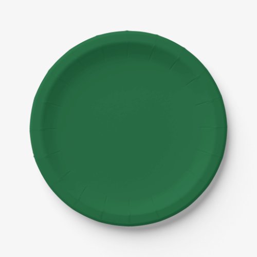 Solid dark hunter green paper plates