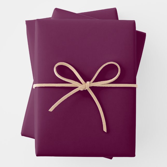 Solid Dark Magenta Wrapping Paper Sheets (In situ)