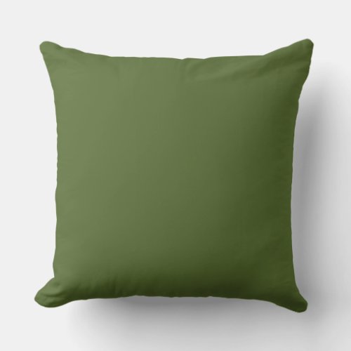 Solid Dark olive green Background Throw Pillow