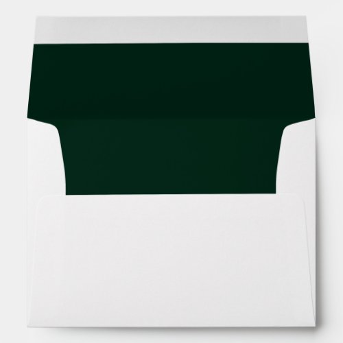 Solid dark pine green plain interior elegant envelope