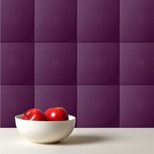 Solid dark plum purple ceramic tile