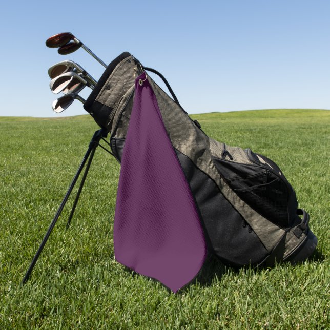 Solid dark plum purple golf towel (Green)