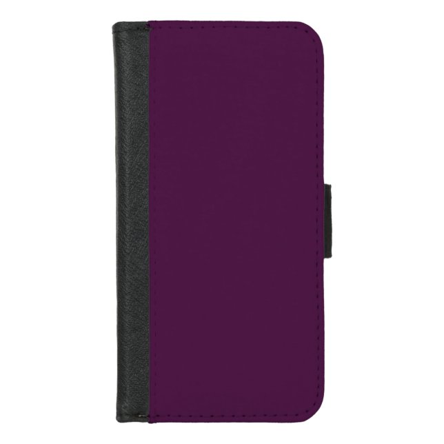 Solid dark plum purple iPhone wallet case (Front)