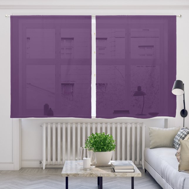 Solid Dark Purple Sheer Curtains (Living Room)