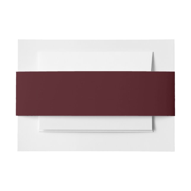 Solid dark red maroon invitation belly band (Front Example)