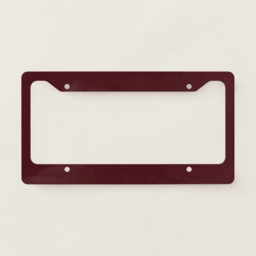 Solid dark red maroon license plate frame