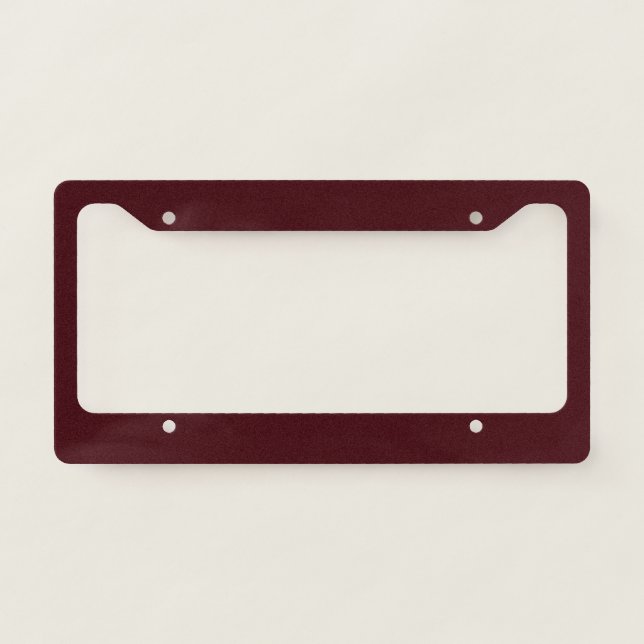 Solid dark red maroon license plate frame (Front)