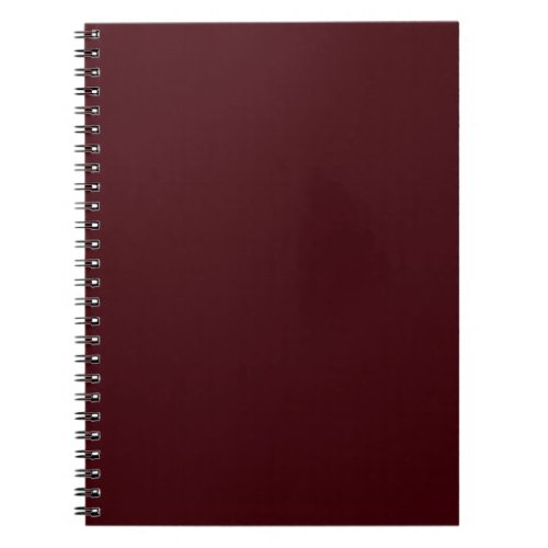 Solid dark red maroon notebook