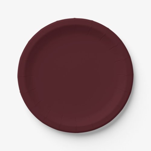 Solid dark red maroon paper plates