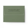 Solid Dark Sage Green Envelope with Return Address