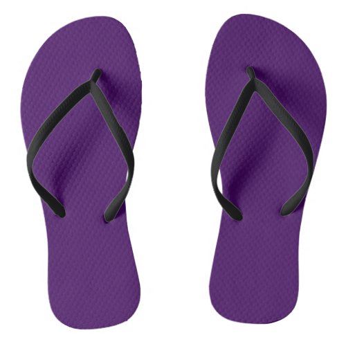 Solid dark violet purple flip flops