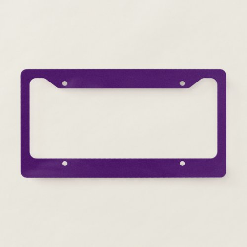 Solid dark violet purple license plate frame