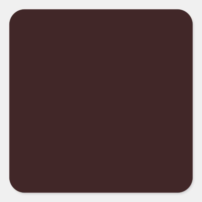 Solid Darkest Chocolate Brown Classic Square Sticker (Front)
