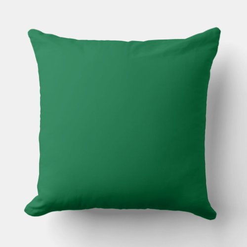 Solid Dartmouth green Background Throw Pillow