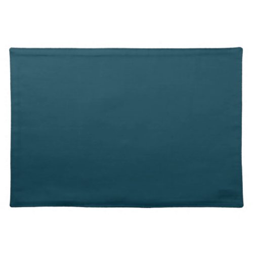 Solid deep aqua teal blue cloth placemat