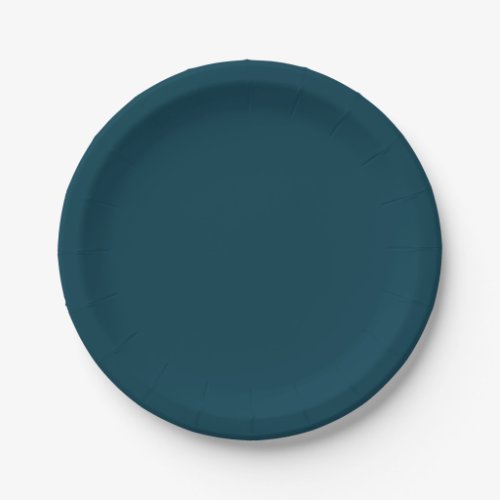 Solid deep aqua teal blue paper plates