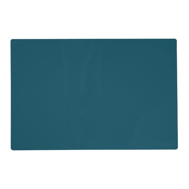 Solid deep aqua teal blue placemat (Front)