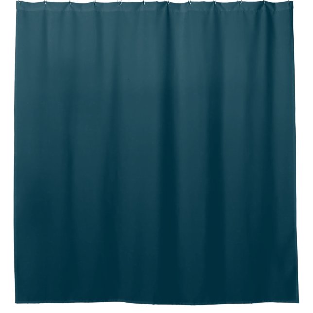Solid deep aqua teal blue shower curtain (Front)