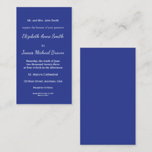 Solid Deep Blue Backdrop Bold Minimalist Design Enclosure Card