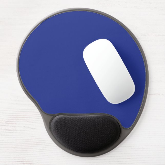 Solid Deep Blue Backdrop | Bold Minimalist Design Gel Mouse Pad (Left Side)