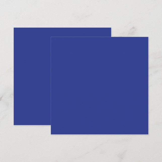 Solid Deep Blue Backdrop | Bold Minimalist Design Holiday Card (Front/Back)