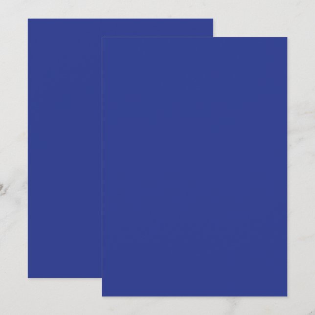 Solid Deep Blue Backdrop | Bold Minimalist Design Holiday Card (Front/Back)