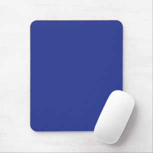 Solid Deep Blue Backdrop Bold Minimalist Design Mouse Pad