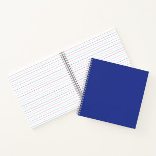 Solid Deep Blue Backdrop Bold Minimalist Design Notebook