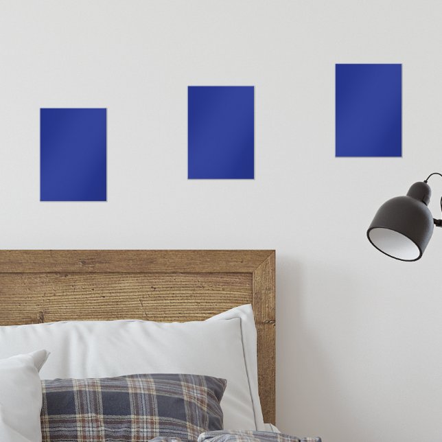 Solid Deep Blue Backdrop | Bold Minimalist Design Wall Art Sets (Bedroom)
