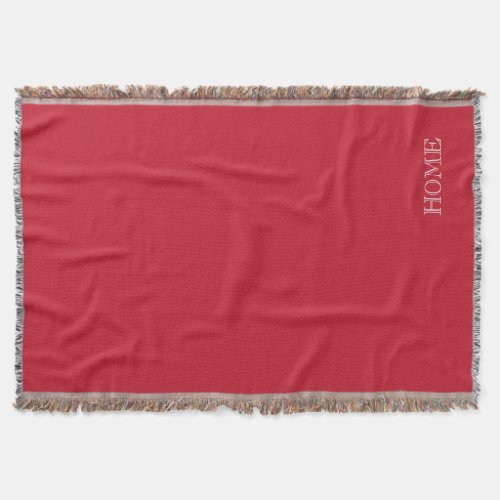 Solid Deep dark red HOME throw blanket