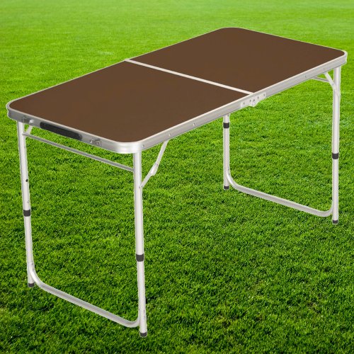 Solid Deep Forest Brown Color Tailgate Beer Pong Table