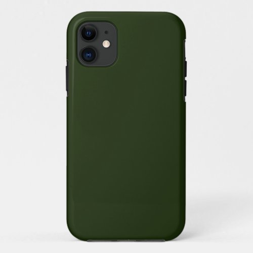 Solid deep forest green iPhone 11 case