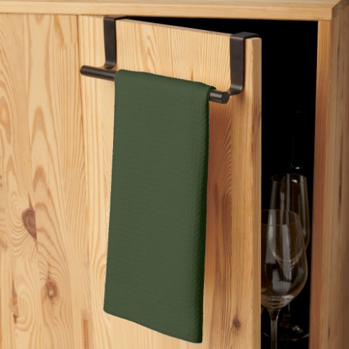 Solid deep forest green kitchen towel