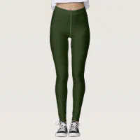 Solid deep forest green leggings