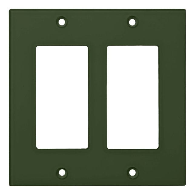 Solid deep forest green light switch cover (Front)