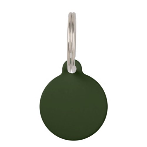 Solid deep forest green pet ID tag