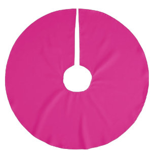 Solid deep pink brushed polyester tree skirt