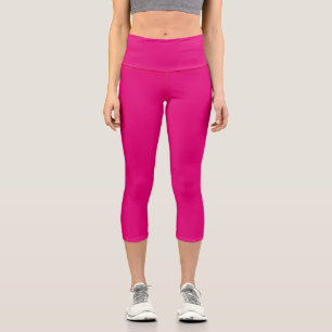 Solid deep pink capri leggings